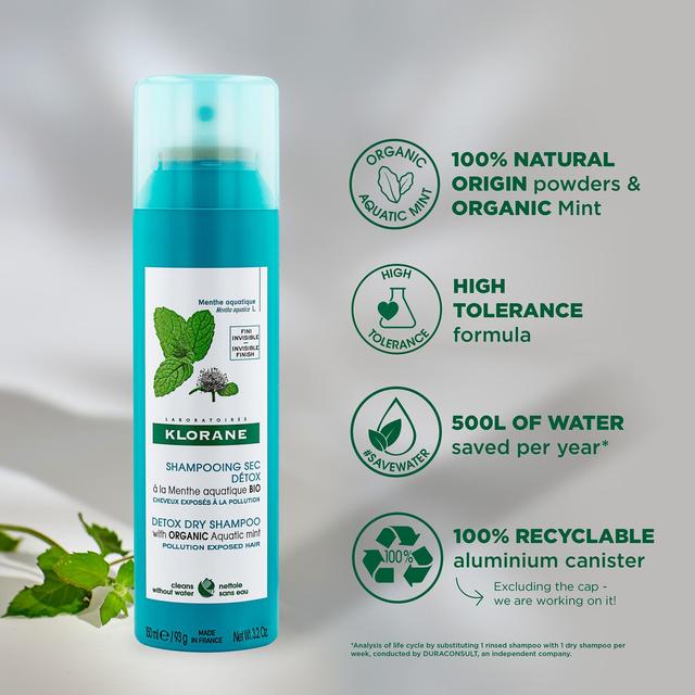 Klorane Detox Dry Shampoo with Organic Aquatic Mint    150ml GOODS M&S   