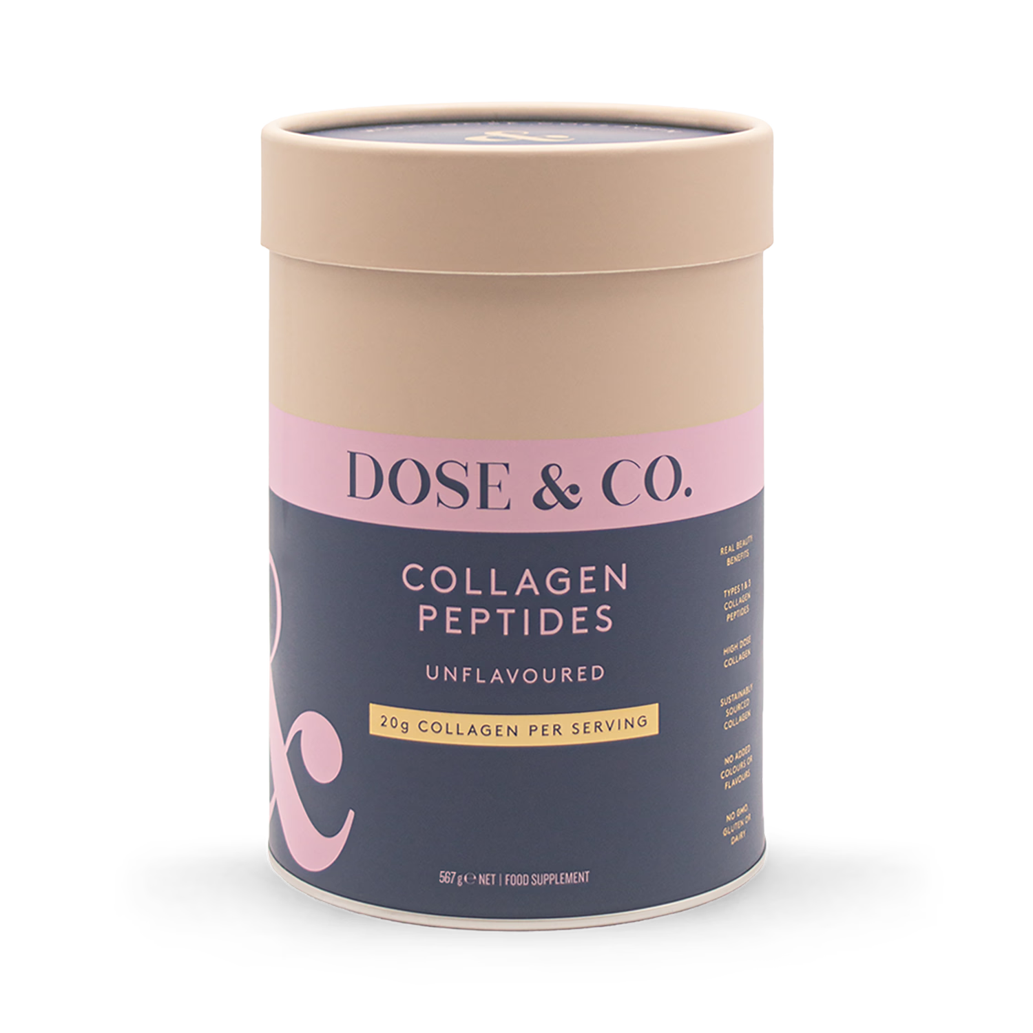 Dose & Co collagen peptide powder unflavoured 567g - British product