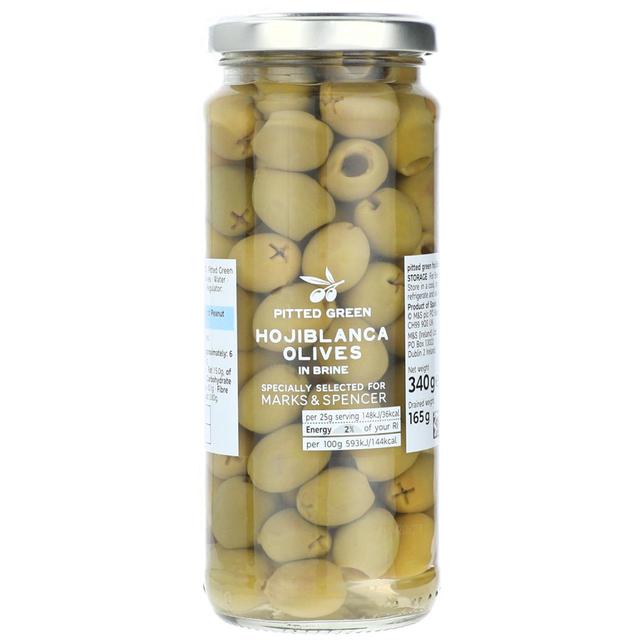 M&S Pitted Green Hojiblanca Olives   340g GOODS M&S   