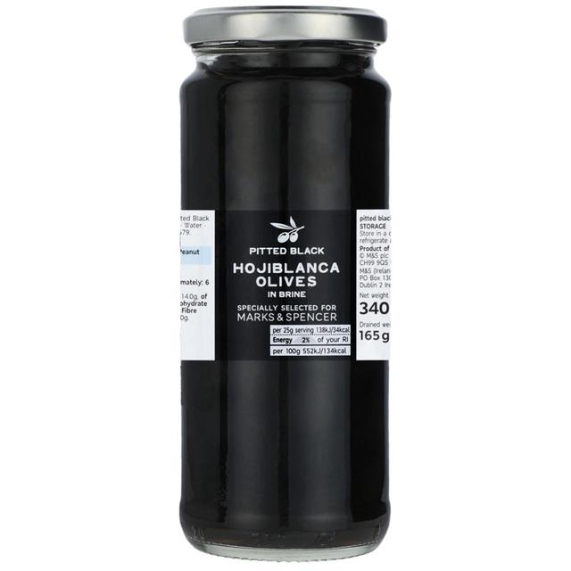 M&S Pitted Black Hojiblanca Olives   340g GOODS M&S   