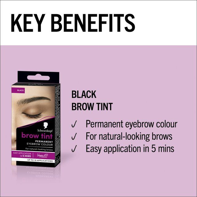 Schwarzkopf Brow Tint Permanent Eyebrow Colour Black   17ml