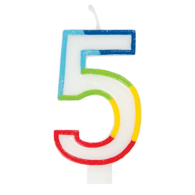 Number 5 Rainbow Candle 5th Birthday