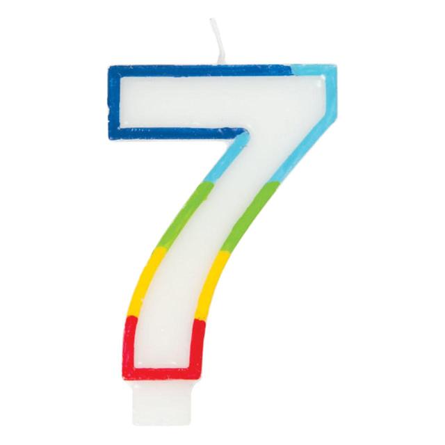 Number 7 Rainbow Candle 7th Birthday