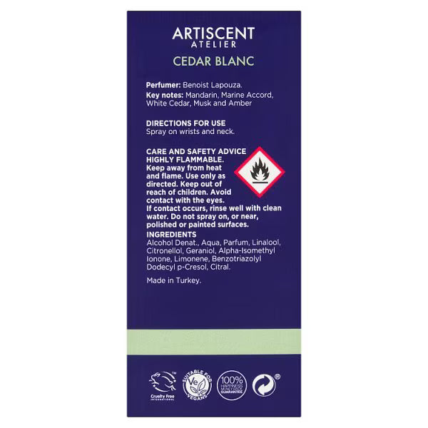 Superdrug Artiscent Men Cedar Blanc EDP 50ml (British brand)