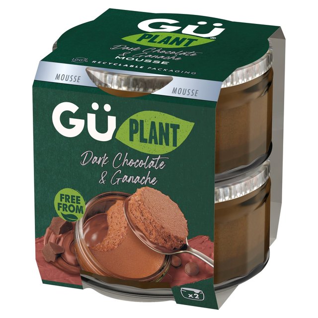 Gu Plant Dark Chocolate & Ganache Mousse Dessert   2 x 70g GOODS M&S   