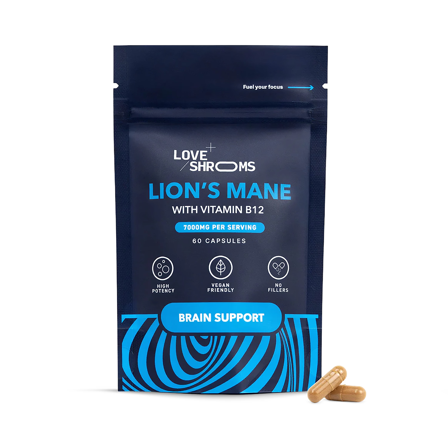 Love Health Lion's Mane mushroom supplement 60 capsules, UK version