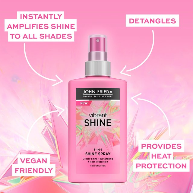 John Frieda Vibrant Shine Detangling Heat Protection 3-in-1 Spray   150ml GOODS M&S   