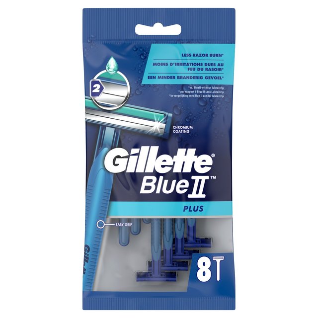 Gillette Blue 2 Plus Men's Disposable Razors   8 per pack GOODS M&S   