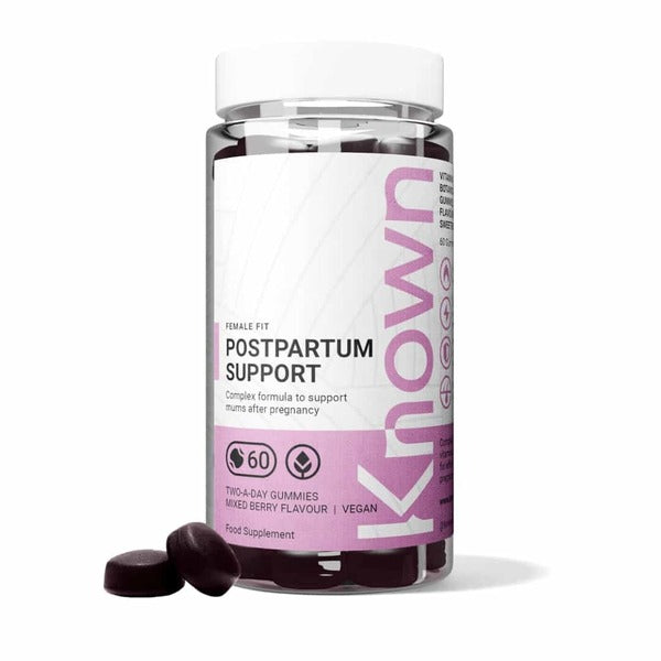 Known Nutrition Mixed Berry postpartum gummies 60 count (British brand)