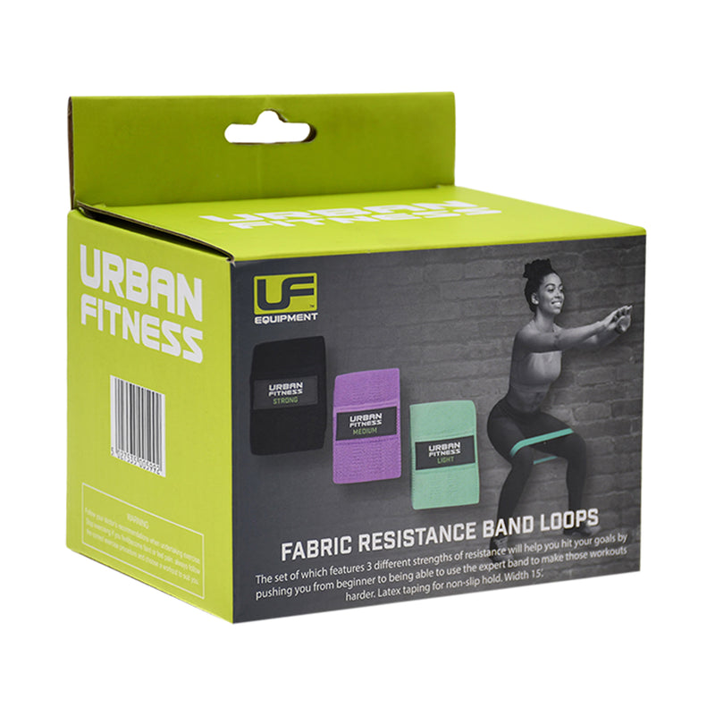 Urban Fitness fabric resistance band set of 3 15 inch - British product
