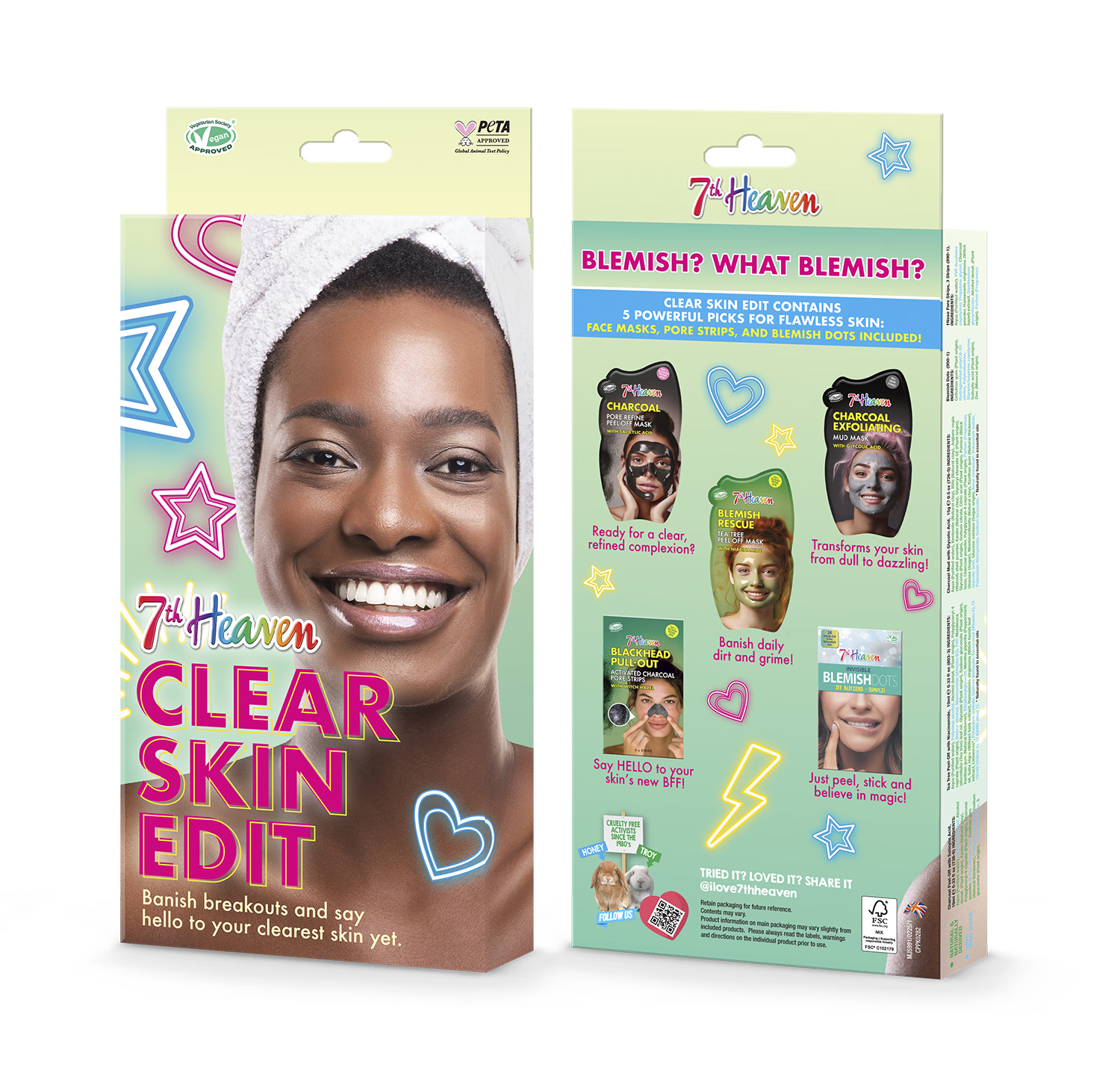 7th Heaven face mask set clear skin edit - British product