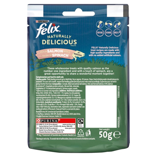 Felix Naturally Delicious Salmon Cat Treats    50g GOODS M&S   