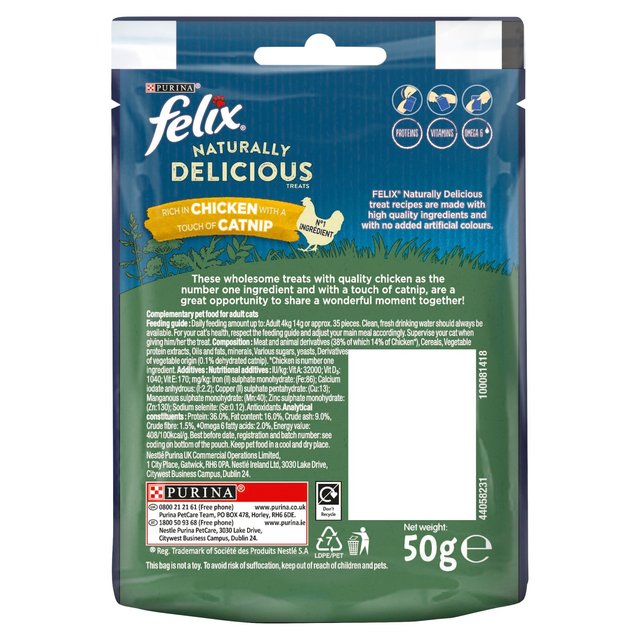 Felix Naturally Delicious Chicken Cat Treats   50g GOODS M&S   