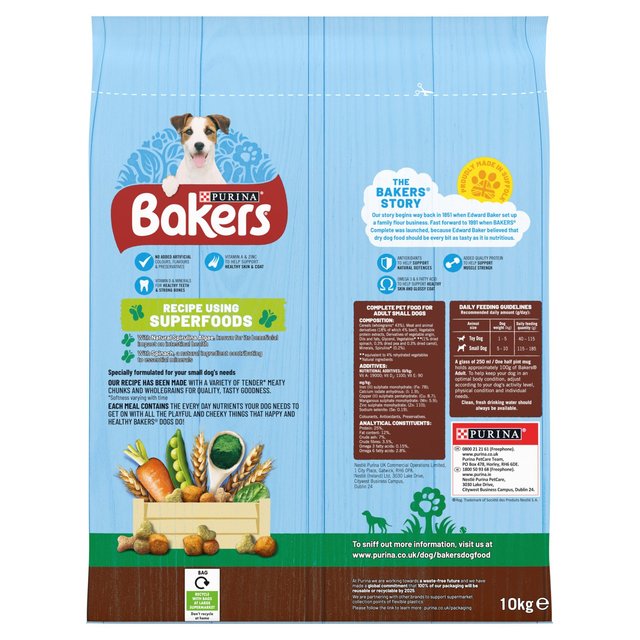 Bakers Small Dog Beef Dry Dog Food   10kg GOODS M&S   