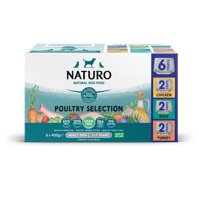 Naturo Adult Dog Grain & Gluten Free Variety Trays   6 x 400g GOODS M&S   