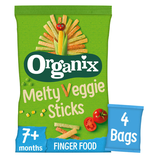 Organix Melty Veggie Sticks Organic Baby Puffs Multipack 7 months+ 4x15g