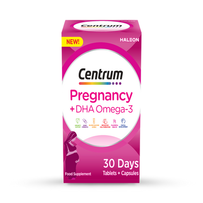 Holland & Barrett Centrum Pregnancy + DHA Omega-3 60 Tablets- Buy online at McGrocer