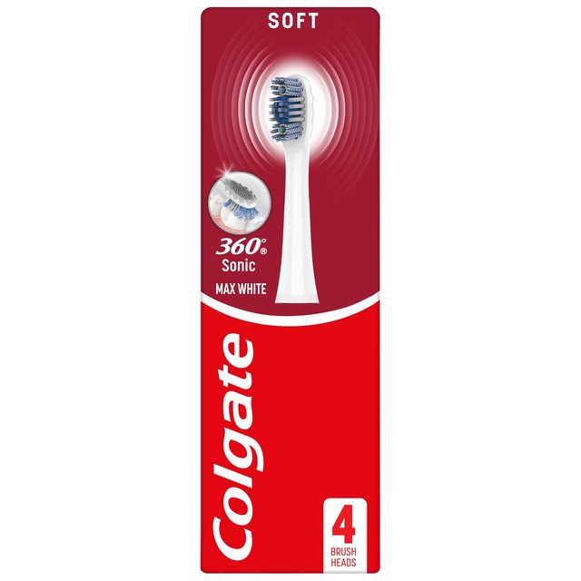 Colgate Battery 360 Sonic Max White Soft Replacement Brush Heads   4 per pack GOODS M&S   