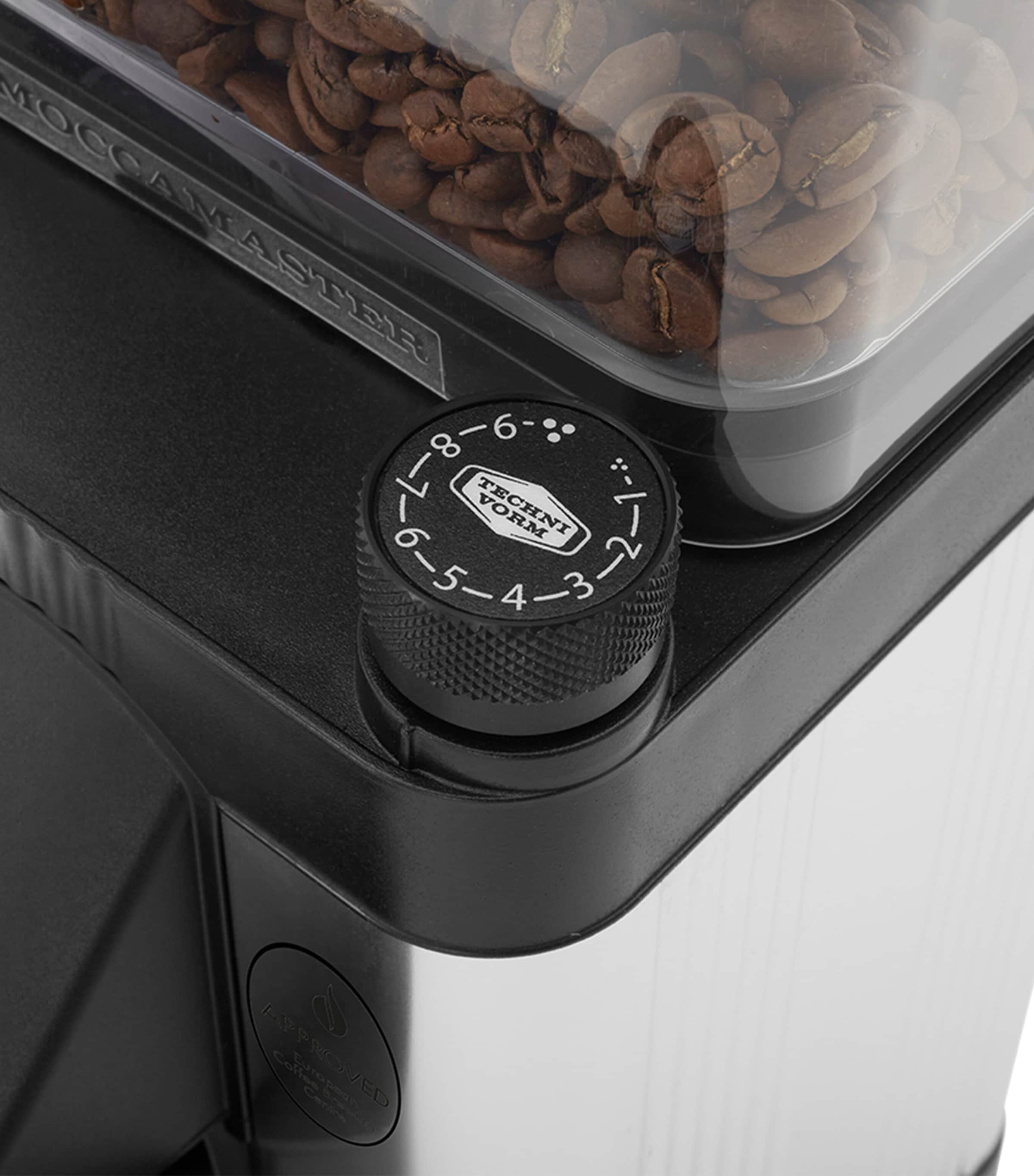 Moccamaster KM5 coffee grinder, imported from the UK