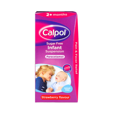Holland & Barrett Calpol Sugar-Free Strawberry Infant Paracetamol Suspension 100ml- Buy online at McGrocer