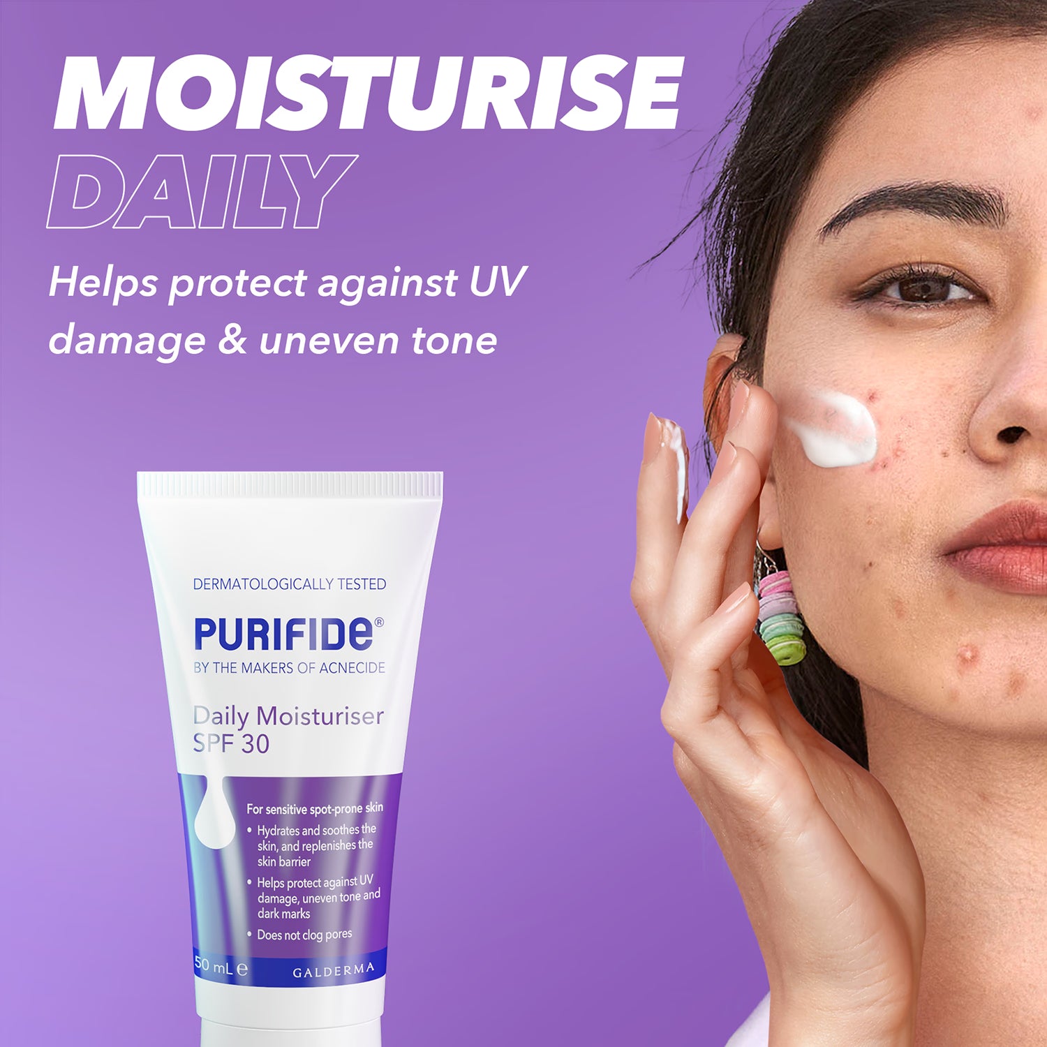 Acnecide moisturiser SPF30 50ml (British brand)