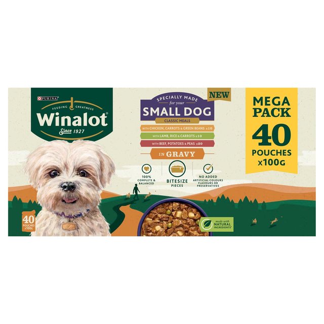 Winalot Meaty Chunks Small Dog Mixed in Gravy Wet Dog Food   40 x 100g GOODS M&S   