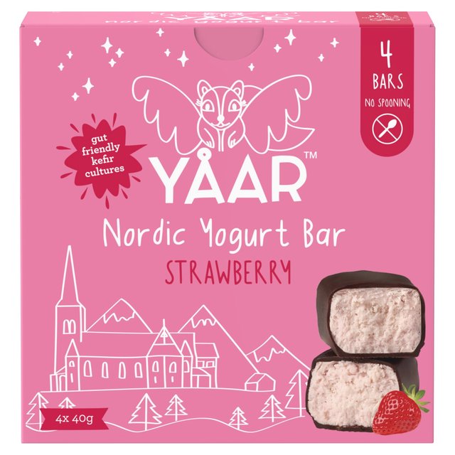 YAAR Nordic Yogurt Bar Strawberry Multipack   4 x 40g