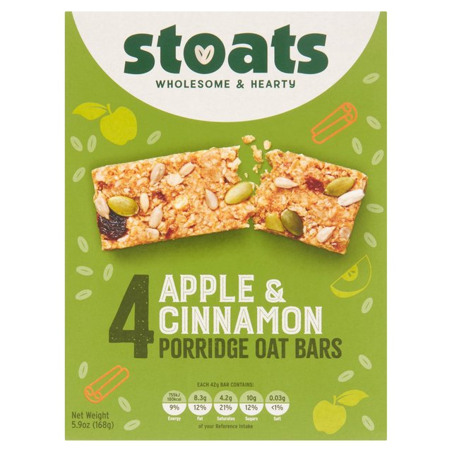 Stoats Apple & Cinnamon Porridge Oat Bars    4 x 42g GOODS M&S   