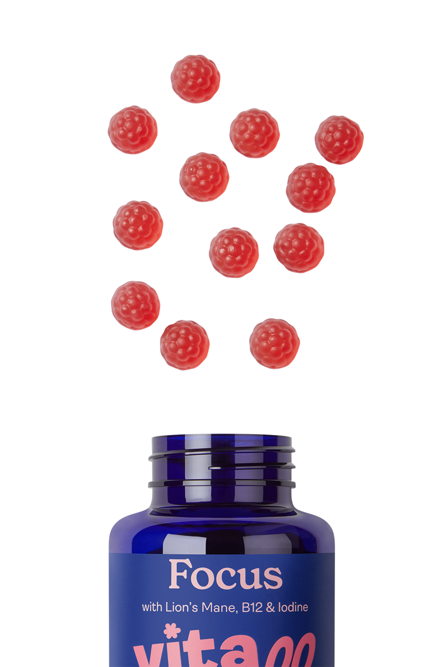 Vitawell Focus Gummies strawberry flavour 60s, UK version