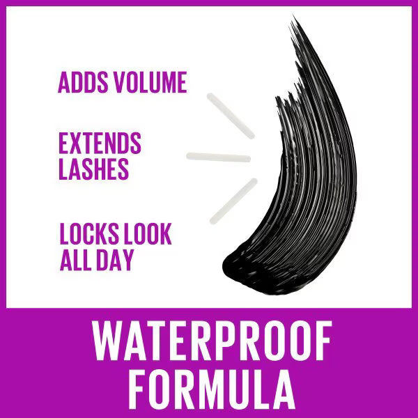 Maybelline black waterproof mascara, imported from the UK