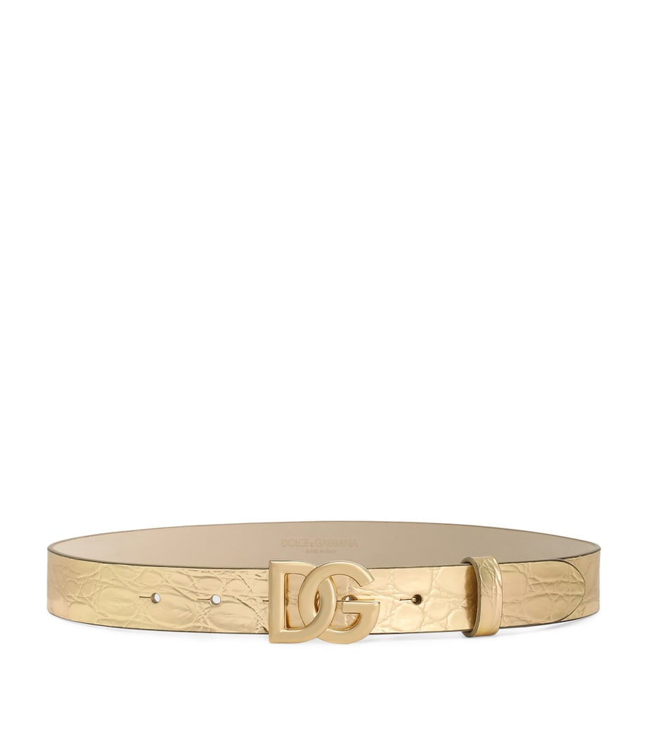 Dolce & Gabbana Kids logo buckle belt calfskin - British product