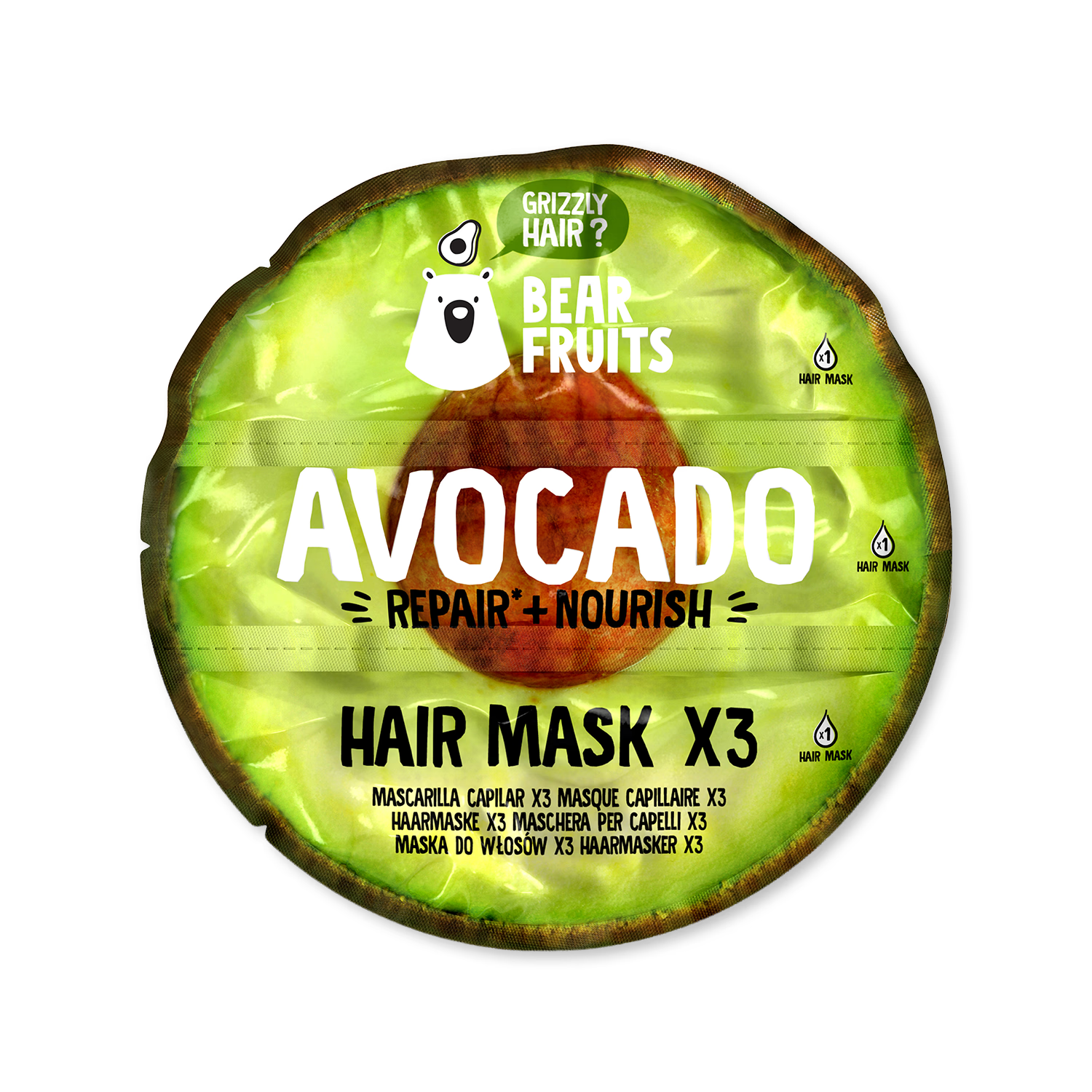 Bear Fruits avocado oil hair mask 60ml - British product