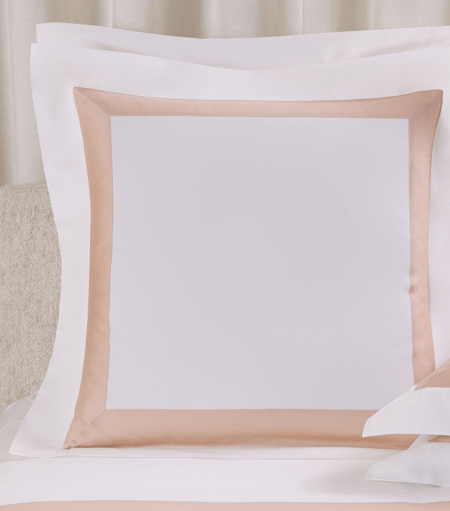 Frette cotton sateen border pillowcase 65cm, imported from the UK