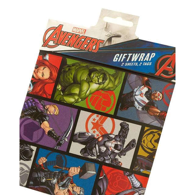 Marvel Avengers Gift Wrap Sheets & Tags   2 per pack GOODS M&S   