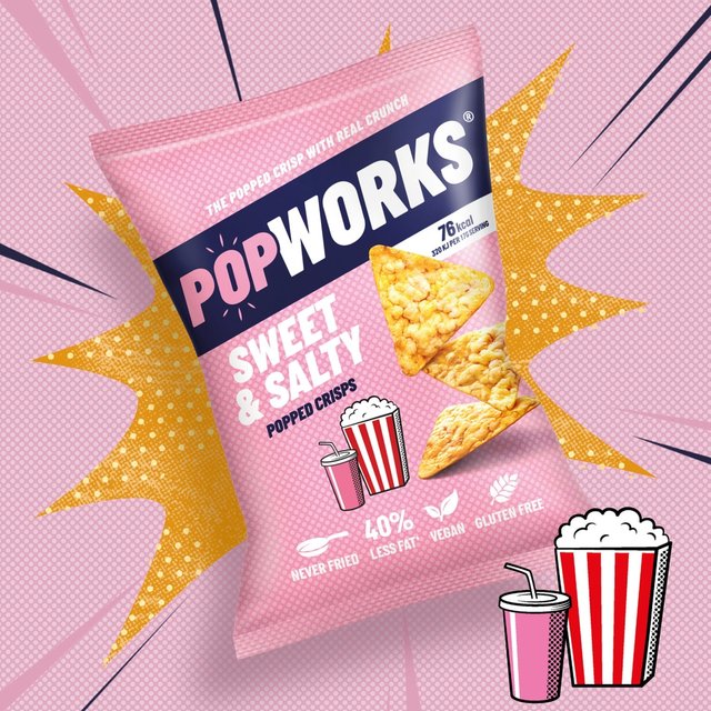 PopWorks Sweet & Salty Popped Crisps Sharing Bag   85g GOODS M&S   