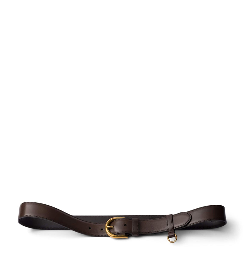 Prada leather belt gold buckle, UK version