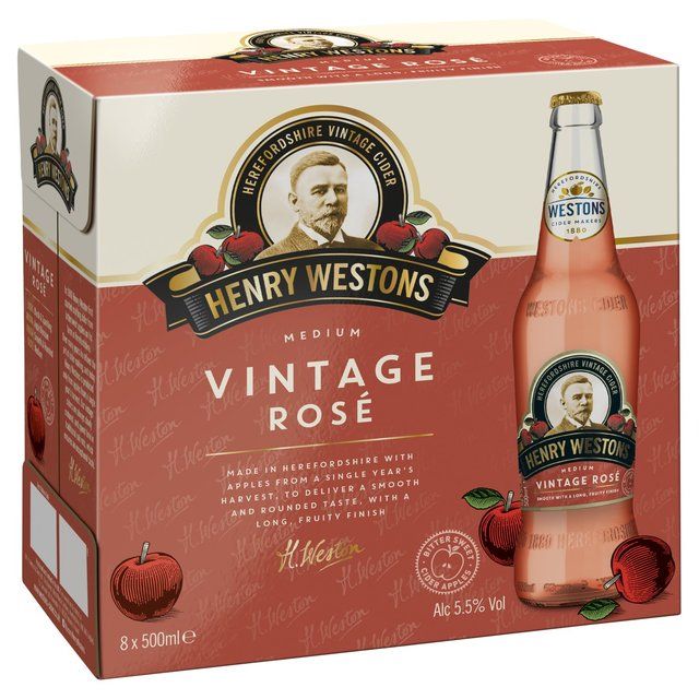 Henry Westons Vintage Rose Cider   8 x 500ml GOODS M&S   