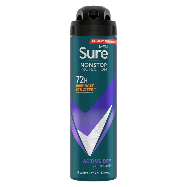 Sure Men 72hr Nonstop Protection Active Dry Antiperspirant Deodorant   150ml GOODS M&S   