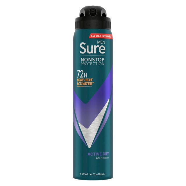 Sure Men 72hr Nonstop Protection Active Dry Antiperspirant Deodorant   250ml GOODS M&S   