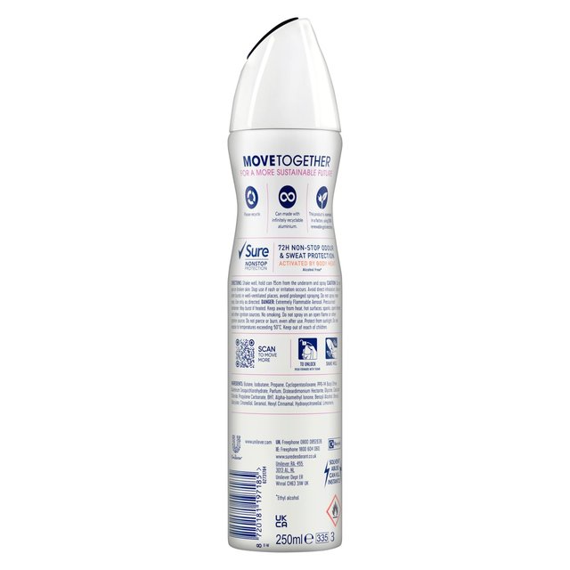Sure Women 72 שעות הגנה ללא הפסקה Invisible Pure Antiperspirant דאודורנט 250 מ"ל GOODS M&S