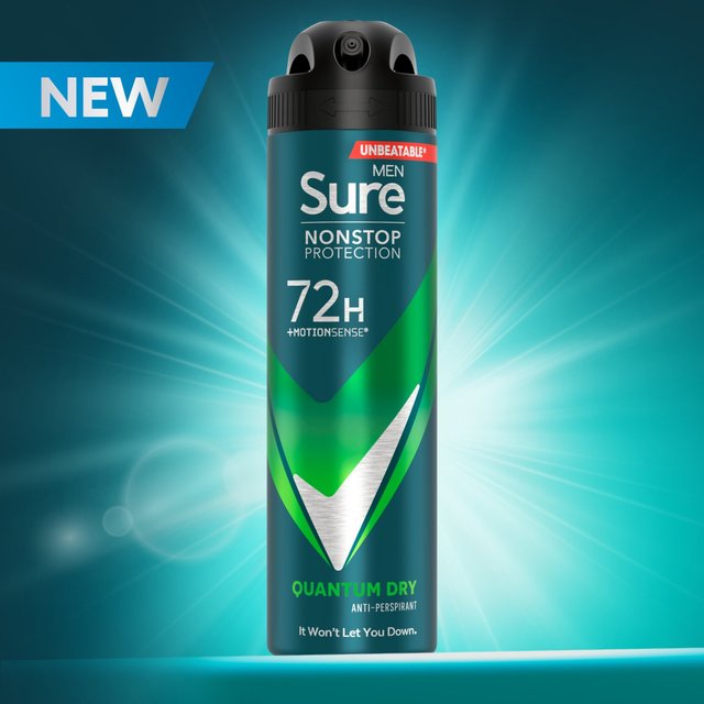 Sure Men 72hr Nonstop Protection Quantum Dry Antiperspirant Deodorant   150ml GOODS M&S   