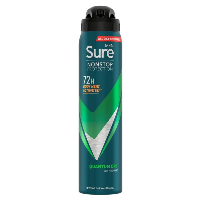 Sure Men 72hr Nonstop Protection Quantum Dry Antiperspirant Deodorant   250ml GOODS M&S   