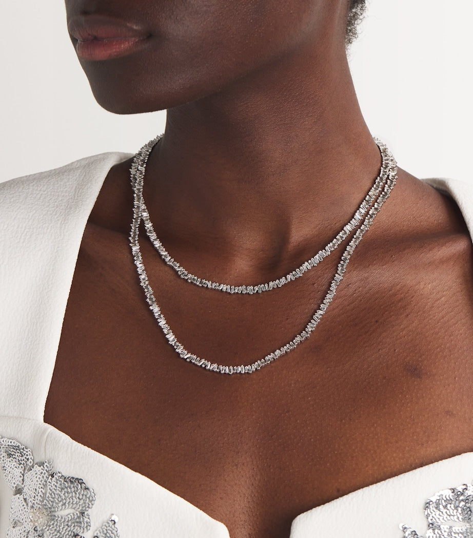 Suzanne Kalan white gold and diamond tennis necklace - British product