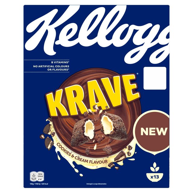 Kellogg's Krave Cookies &amp; Cream Breakfast Cereal   375g