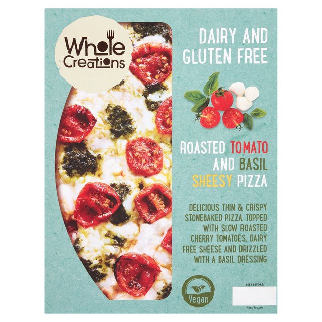 Wholecreations Dairy and Gluten Free Roasted Tomato & Basil Sheesy Pizza   275g