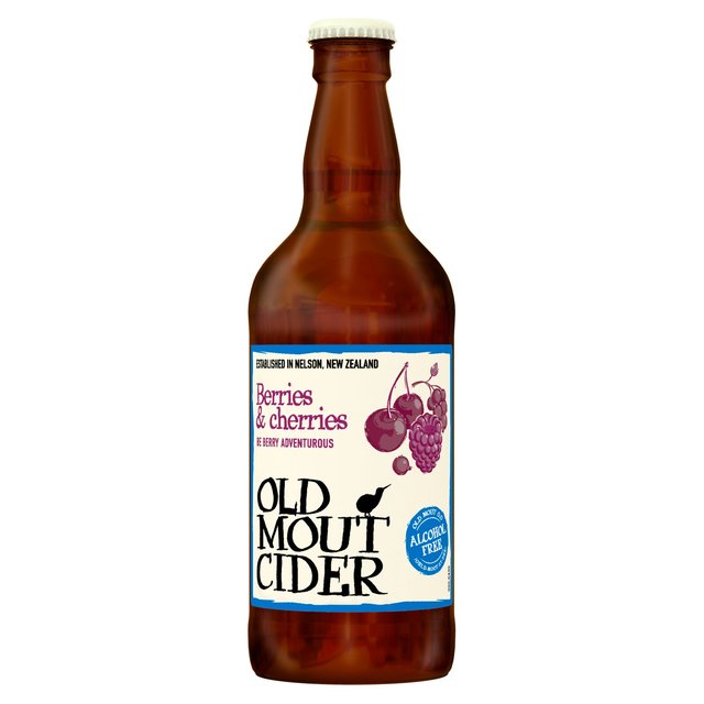 Old Mout Cider Berries & Cherries Alcohol Free Bottle   500ml