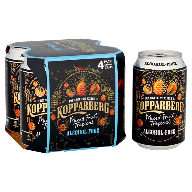 Kopparberg Alcohol Free Mixed Fruit Tropical Cider Cans   4 x 330ml GOODS M&S   