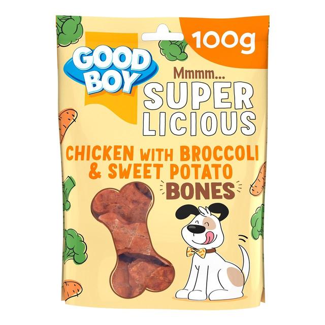 Good Boy Superlicious Chicken Broccoli & Sweet Potato Bone Dog Treats   100g GOODS M&S   