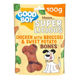 Good Boy Superlicious Chicken Broccoli & Sweet Potato Bone Dog Treats   100g GOODS M&S   