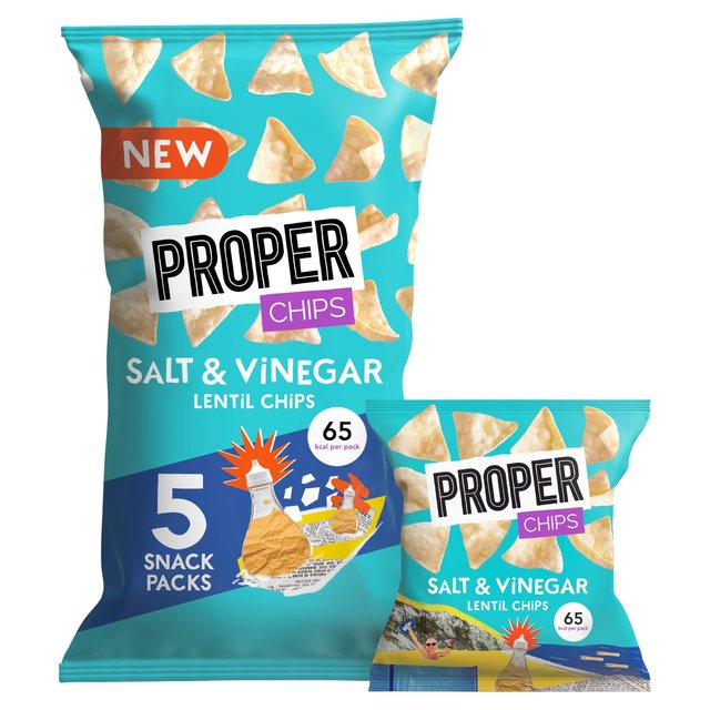 Properchips Salt & Vinegar Lentil Chips   5 per pack GOODS M&S   